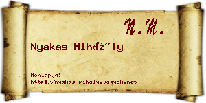 Nyakas Mihály névjegykártya
